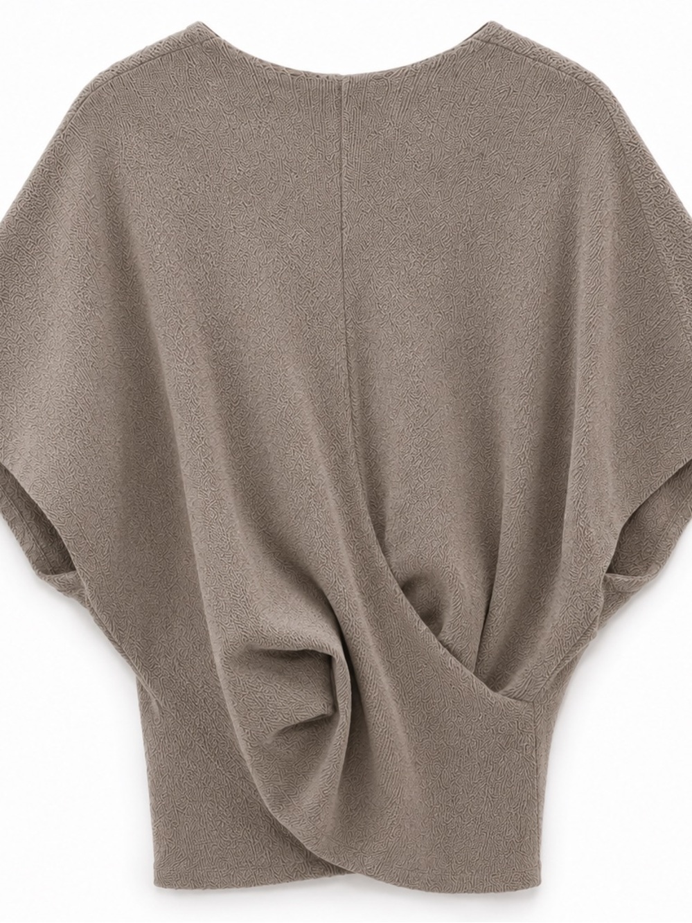 Zara Taupe Twist-Front V-Neck Sweater - Picture 2 of 3